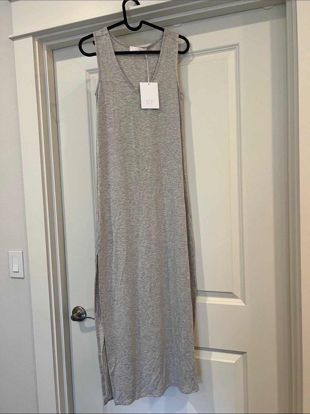 Rachel Parcell NWT V-Neck Shirt Midi Dress Heather Gray XS